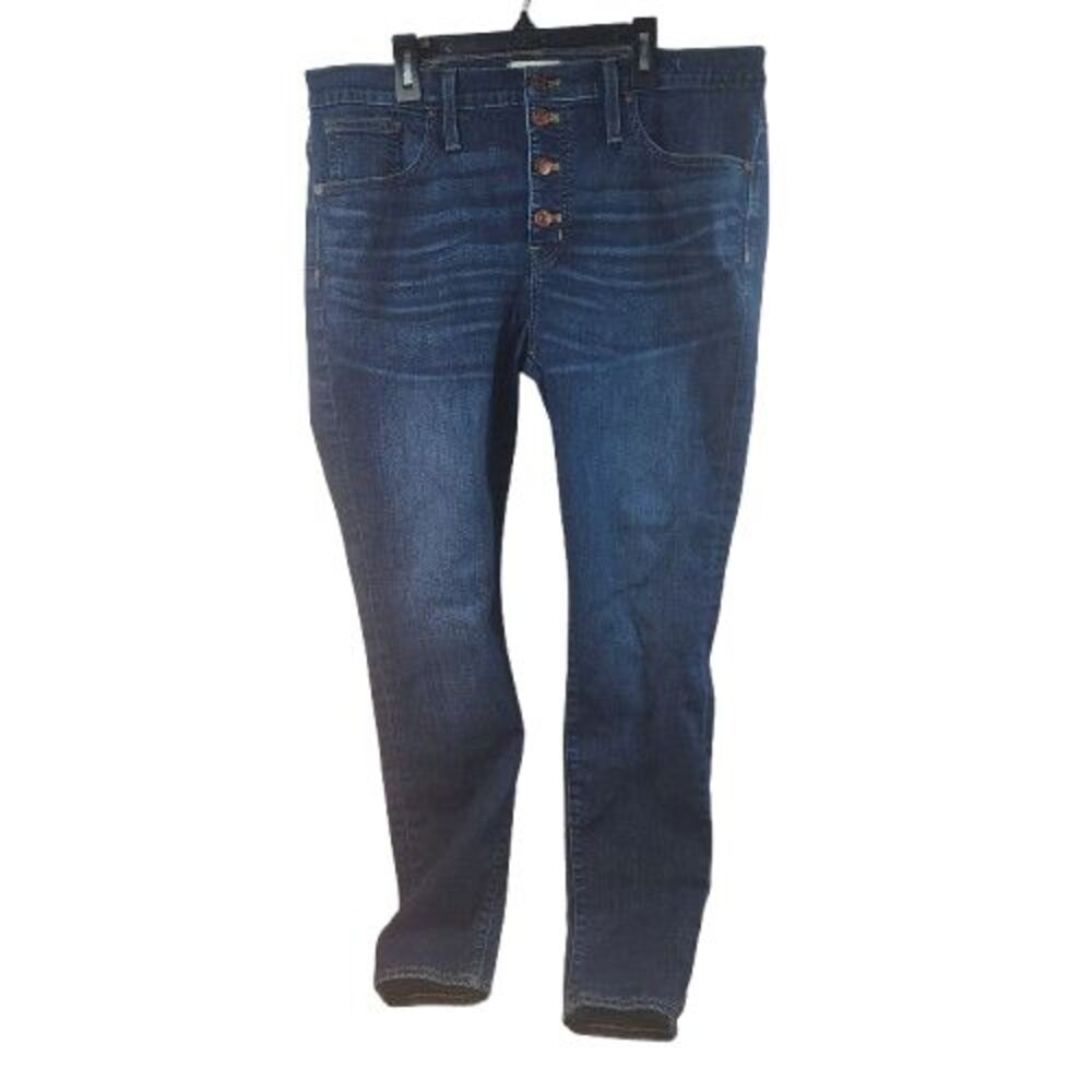 Madewell 9in High-Rise Skinny Jeans in Hayes Wash: Button-Front Edition Size 32